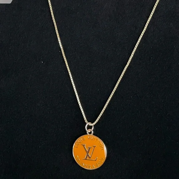 Louis Vuitton Signature Orange Tangerine Pendant on New Chain - Picture 3 of 4
